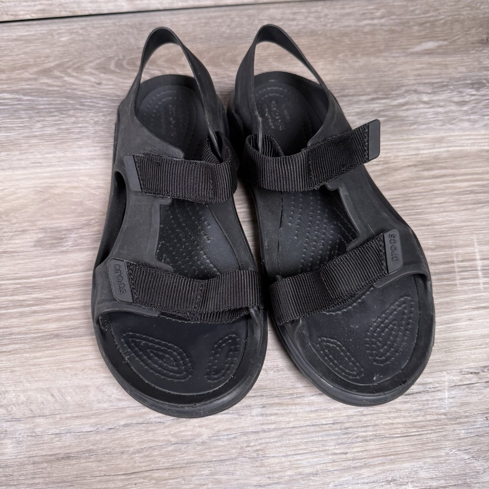 Crocs Women's Swiftwater Expedition Sandals Size 7 Black Hiking‎ Shoes - Picture 2 of 8